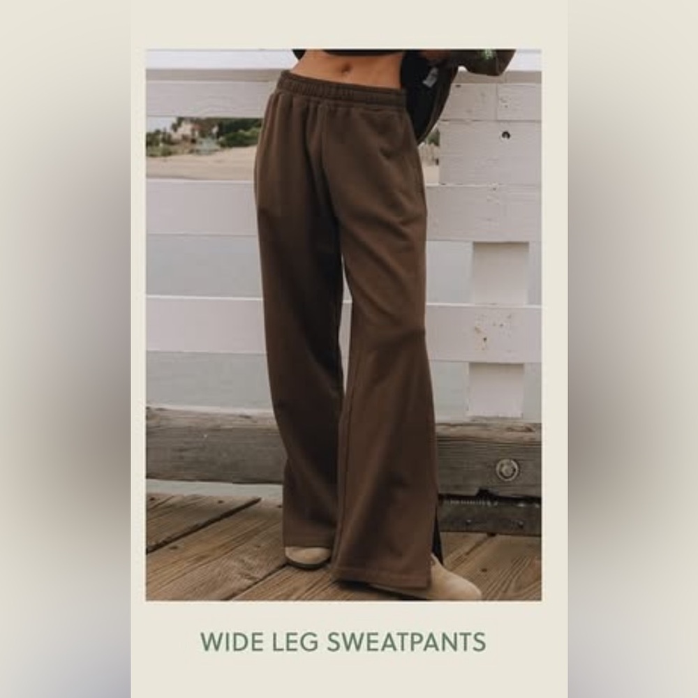 Daily Drills Coco Brown Wide-Leg Trousers
